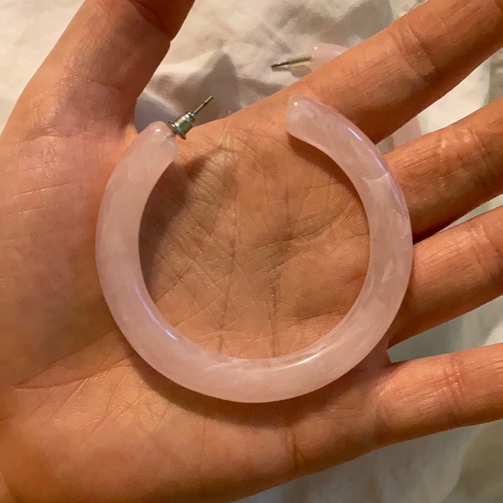 Rose Quartz Hoop Earrings